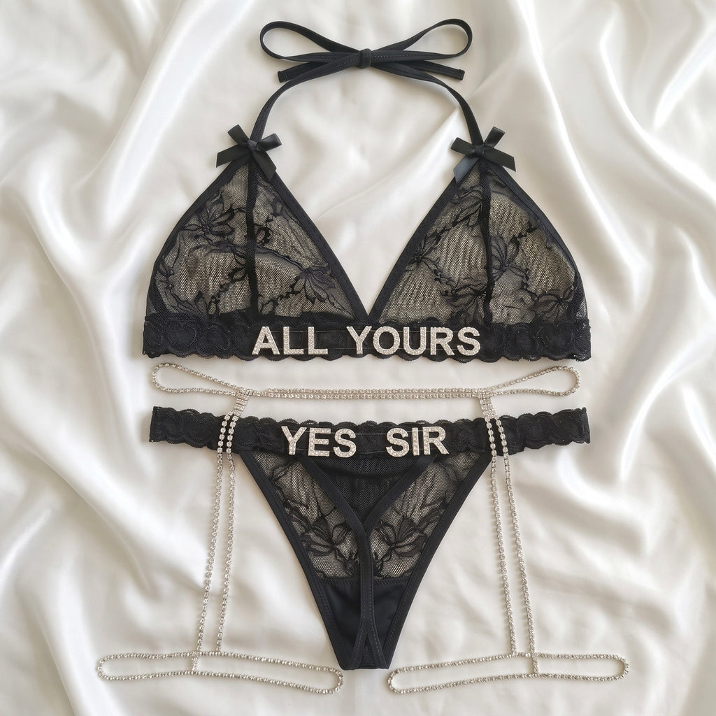 Personalized Seduction Set + Strass Garter Belt