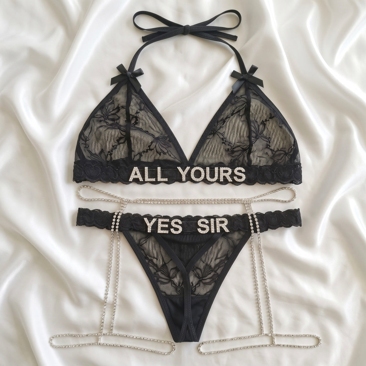 Personalized Seduction Set + Strass Garter Belt