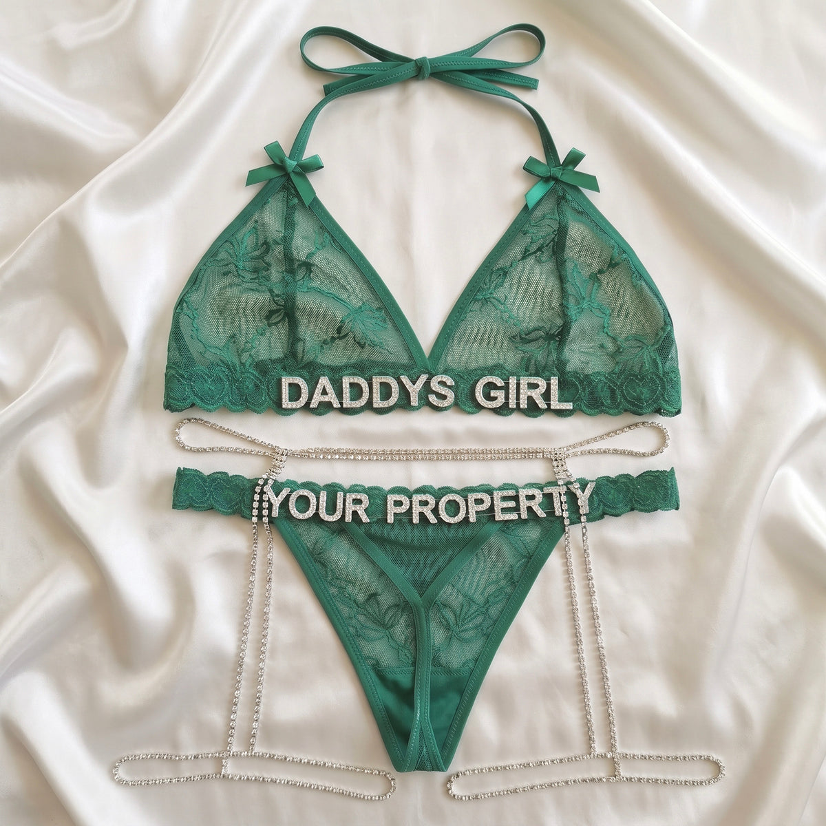Personalized Seduction Set + Strass Garter Belt