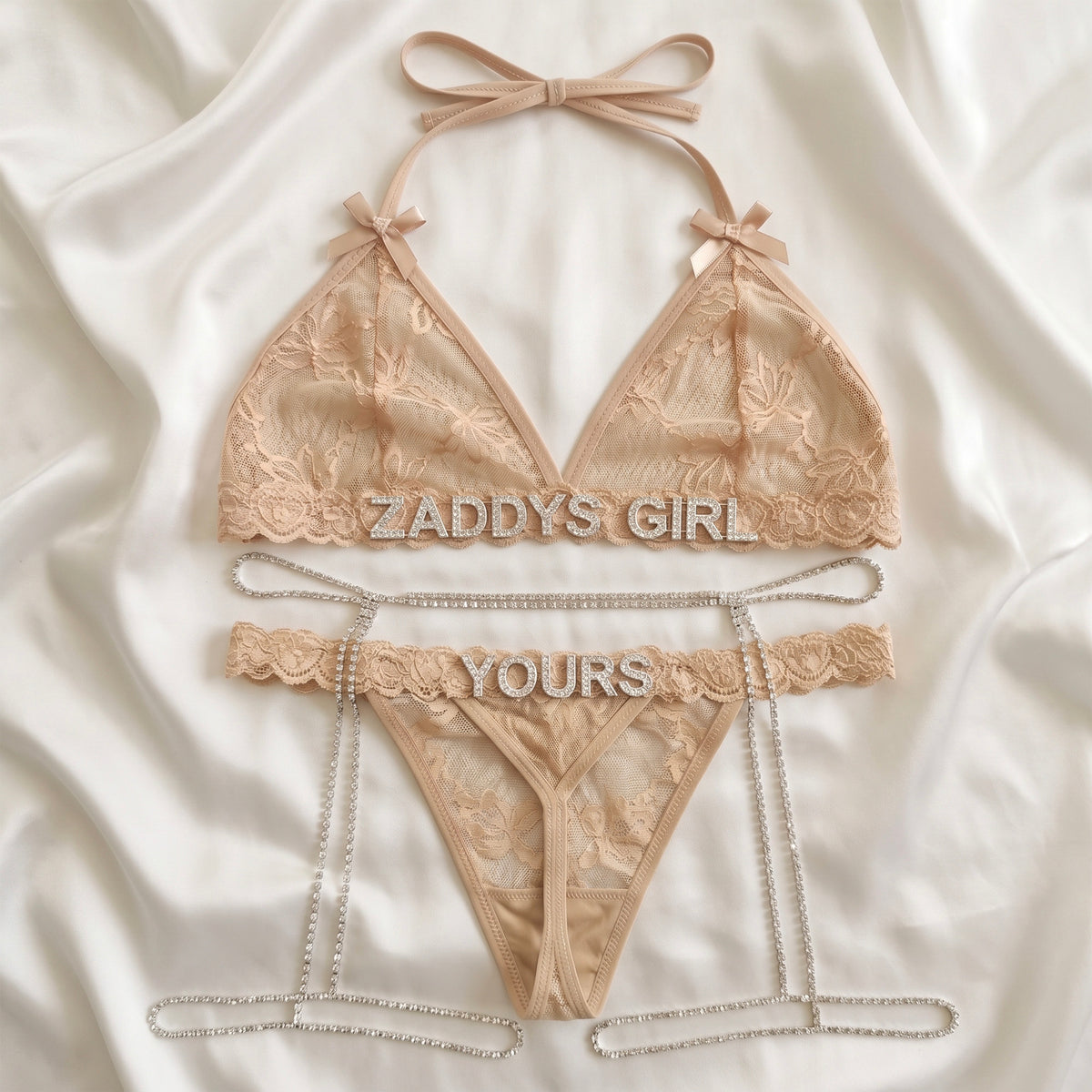 Personalized Seduction Set + Strass Garter Belt