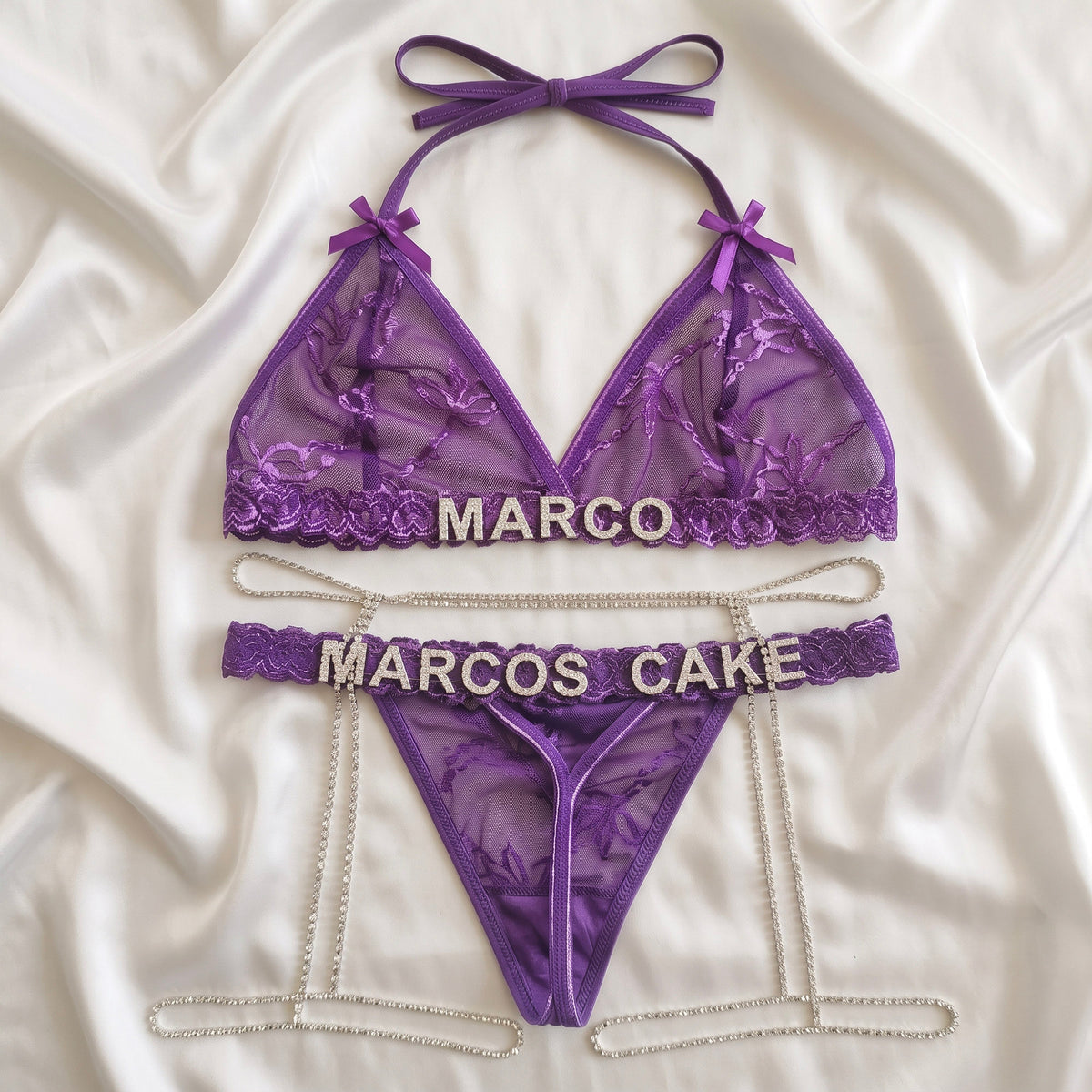 Personalized Seduction Set + Strass Garter Belt