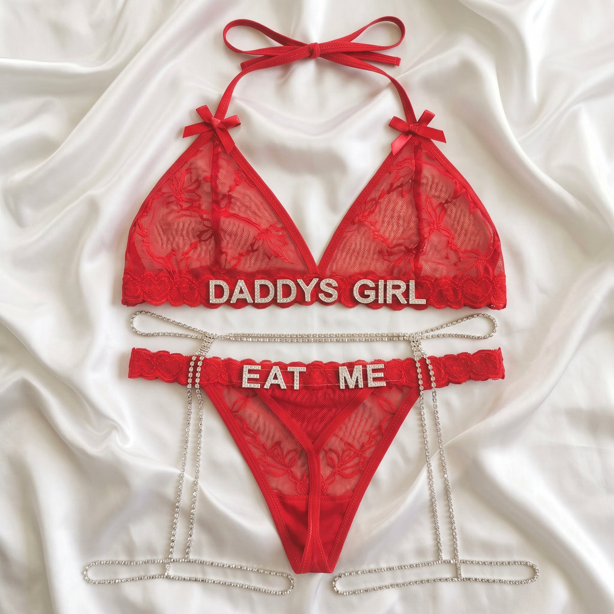 Personalized Seduction Set + Strass Garter Belt