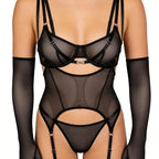 Veil soft mesh lingerie set
