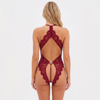 Midnight Cutout Embroidered Bodysuit